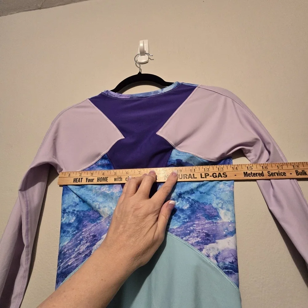 Ivivva by Lululemon Girls Water You Up Rashguard Size 14 Purple Blue Outdoor